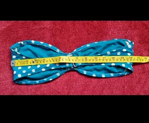 Blue Polka Dot Bandeau Top