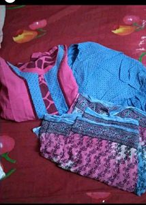 2 Cotton Suit Set 4 Bras  3Kurtaused