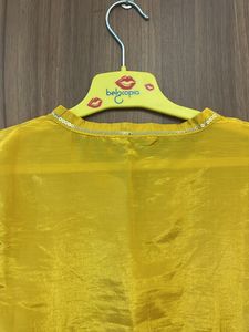 Mustard Yellow Kurti with Silver Details