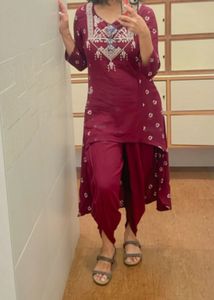 Elegant Maroon Dhoti Kurta Set