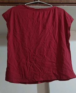Red Embroidered Top