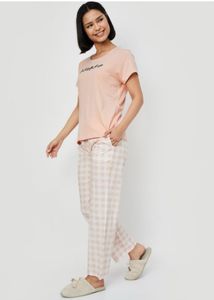 XL Cute Pink  Pajama Set Woman