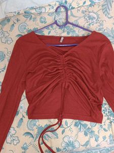 Rust-colored Crop Top