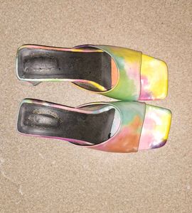Tie-Dye Block Heel Mules