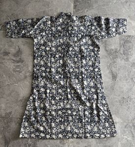 Floral Print Tunic Dress With Mandarin Collar