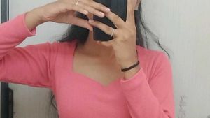 PINK Square Neck Long Sleeve Top