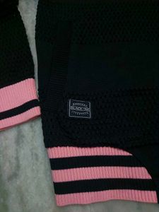 Black yak Striped Jacket