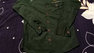 Olive Green Embellished Shirt