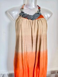S/ M Size Orange Ombre Halter Dress