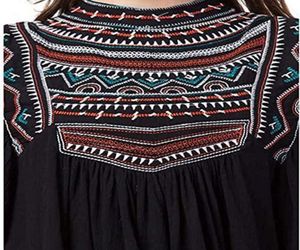 Embroidered Black Top | Size: XXL | 44”