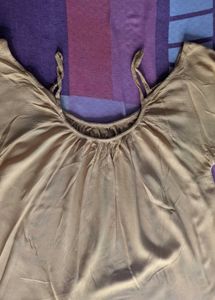 Off Shoulder Mustard Top
