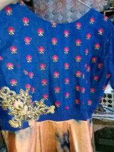 Embroidered Blue &amp; Tie-Dye Dress
