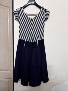 Striped Fit &amp; Flare Dress : FREE Belt Limited Time