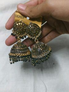Black And White Jhumkas