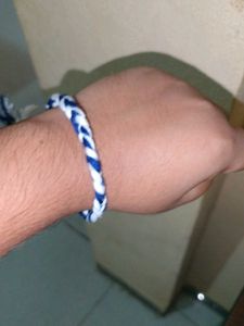 Braided Blue &amp; White Bracelet