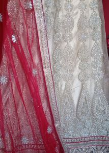 Beautiful Golden Lehnga With Red Dupatta