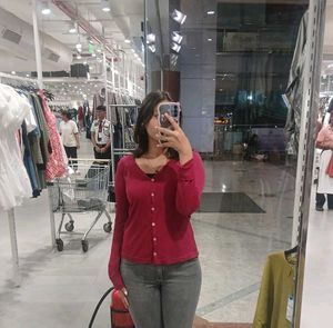 Red Button Up Elena Gilbert Inspired Outfit Top