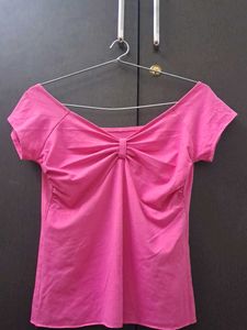 Cute Pink Top with Bow Detail
