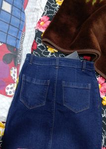 Blue Denim Mini Skirt