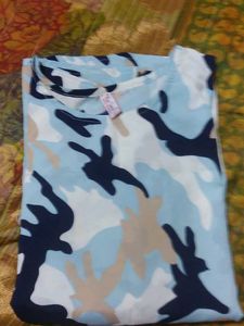 Camo Print Ruffle Top