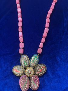 Statement Pink Beaded Necklace