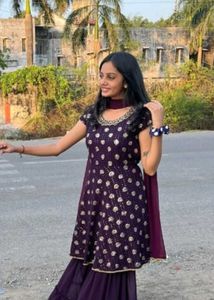 Elegant Purple Sharara Set