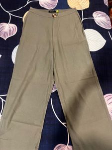 Olive Green Wide Leg Pants mid rise