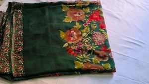 Green Floral Saree