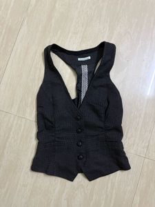 Chic Black Vest Top
