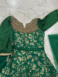 Green Embroidered Anarkali