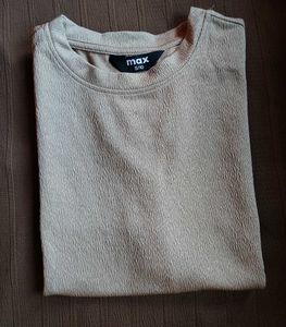 Beige Textured T-Shirt
