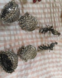 Beautiful Pack Of 5 Oxidised Earrings