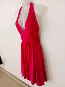 PINK FIT AND FLARE DRESS