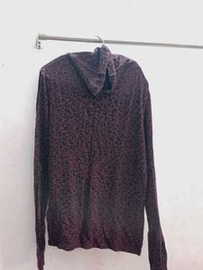 Leopard Print Turtleneck Top