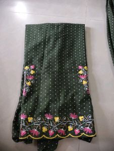 Green Embroidered Kurta Set