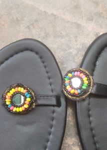 Stylish Flats with Mirror Work