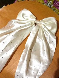 Ivory Bow with Rhinestones