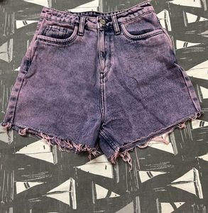 Acid Wash Denim Shorts