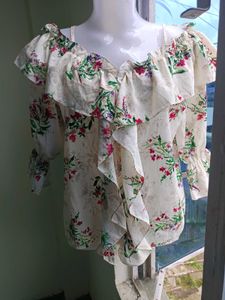 Printed Ruffle Top