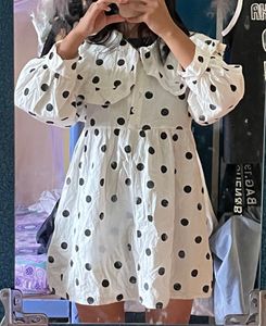Korean Style Short Polka Dot Dress