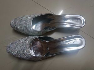 Sparkly Silver Heels