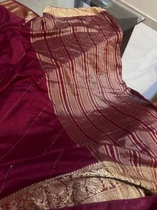 Maroon &amp; Gold Sari