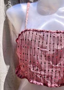 PARTY WEAR SEQUENCE CROP TOP