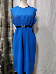 Chic Blue Sleeveless Dress
