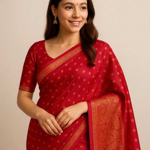 Elegant Red Banarasi Silk Saree