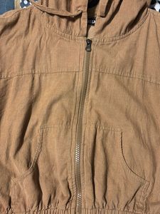 Solid Corduroy Cropped Bomber Jacket