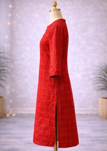 Red Checkered Kurti