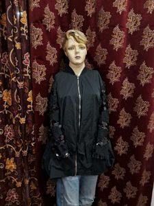 Black oversized bomber jacket