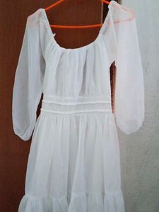 White Flowy Mini Dress