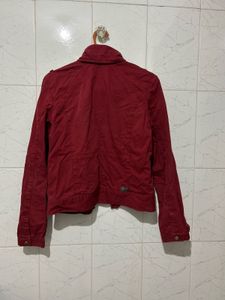 Maroon Denim  Jacket